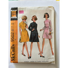 Load image into Gallery viewer, Vintage 60s McCalls sewing pattern #9502 size 14 misses dress

