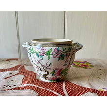 Load image into Gallery viewer, Antique 1920s chinoiserie porcelain jardinière floral pot 4&quot;
