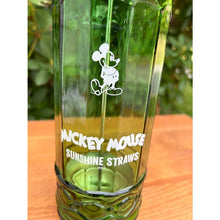 Load image into Gallery viewer, Vintage Mickey Mouse dispenser blown green glass Disney sunshine straws
