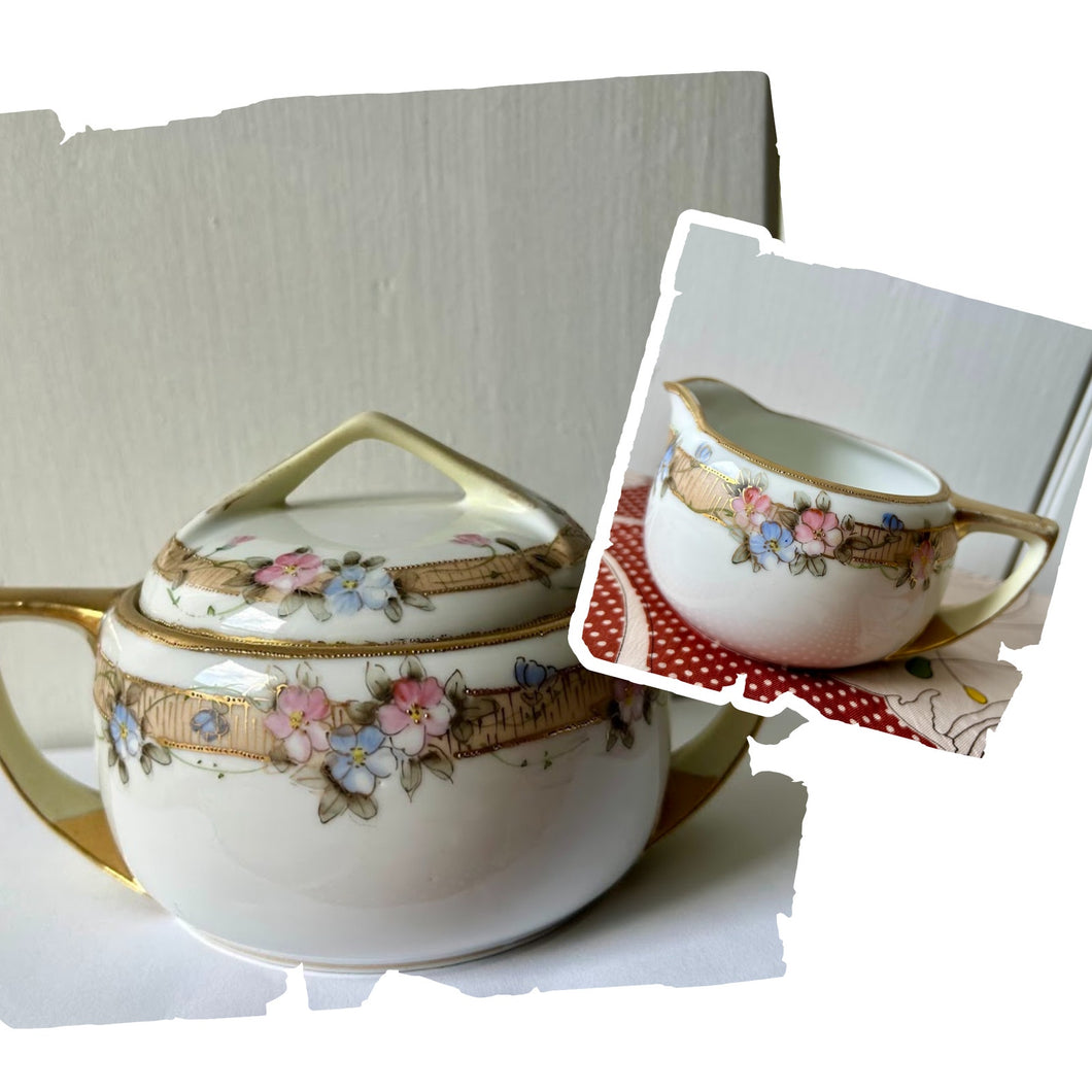 Vintage Nippon sugar bowl creamer set