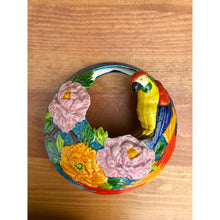 Load image into Gallery viewer, Vintage 1940s parrot hanging bird planter majolica
