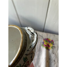 Load image into Gallery viewer, Antique 1920s chinoiserie porcelain jardinière floral pot 4&quot;
