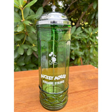 Load image into Gallery viewer, Vintage Mickey Mouse dispenser blown green glass Disney sunshine straws
