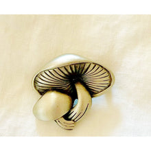 Load image into Gallery viewer, Vintage mid century pewter mushroom brooch pin 1960s
