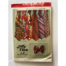 Load image into Gallery viewer, Vintage Simplicity sewing pattern 9400 neck tie bow tie one size
