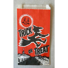 Load image into Gallery viewer, Vintage Halloween grab bags spooky witch on broom trick or treat
