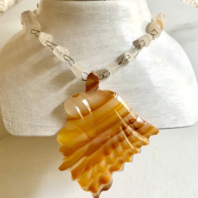 Vintage 70s agate necklace chief head first nations native indian pendant
