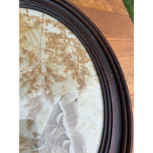 Load image into Gallery viewer, Vintage pressed butterfly and flower simple oval wood frame bubble glass
