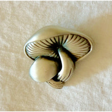 Load image into Gallery viewer, Vintage mid century pewter mushroom brooch pin 1960s
