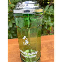 Load image into Gallery viewer, Vintage Mickey Mouse dispenser blown green glass Disney sunshine straws
