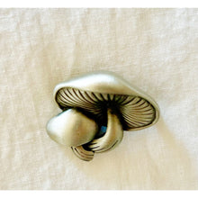 Load image into Gallery viewer, Vintage mid century pewter mushroom brooch pin 1960s
