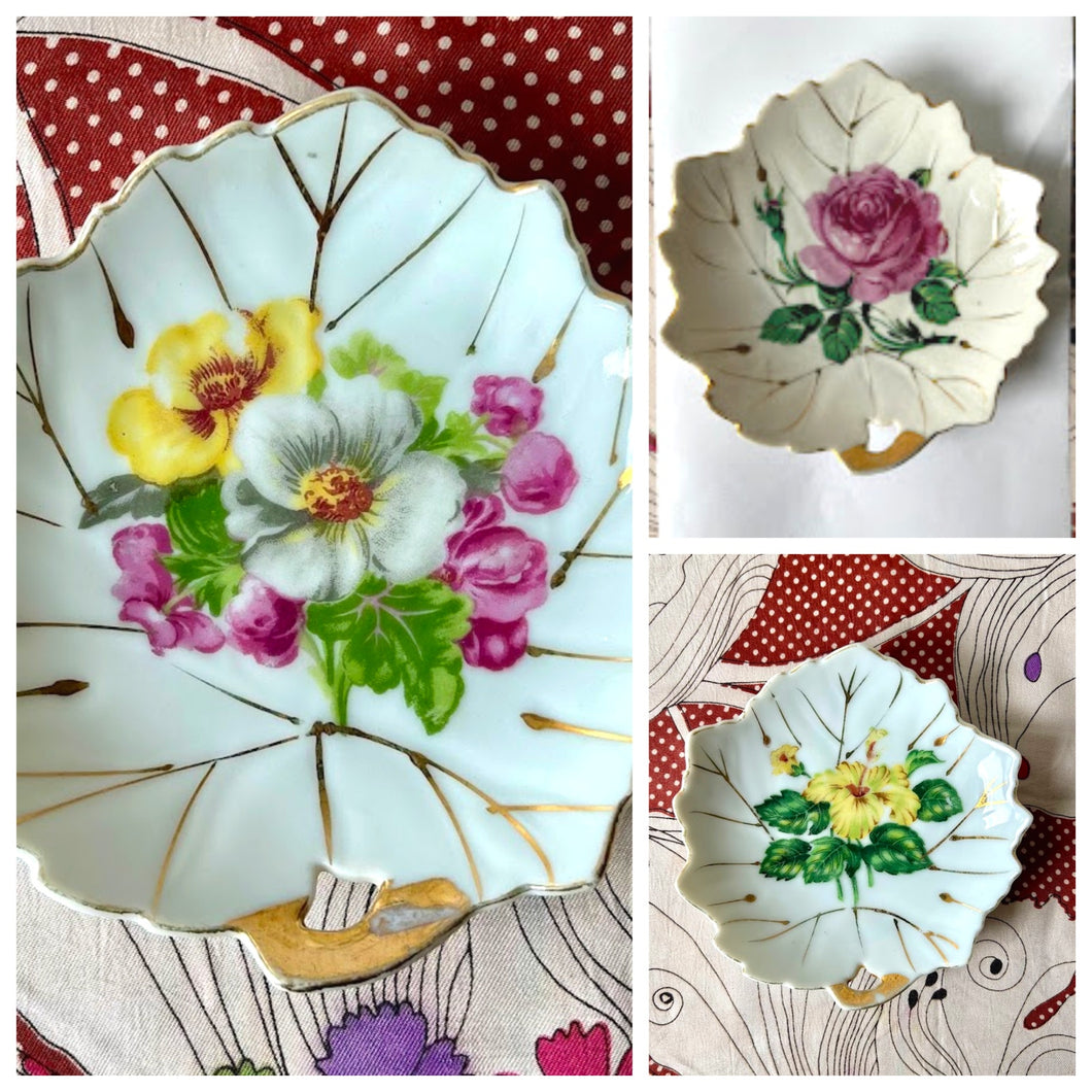 Vintage floral leaf plates 5