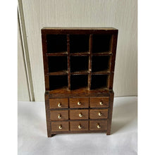 Load image into Gallery viewer, Vintage dollhouse hutch bookcase with drawers 7&quot;
