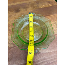 Load image into Gallery viewer, Anchor hocking 8&quot; sandwich plate princess green uranium glass
