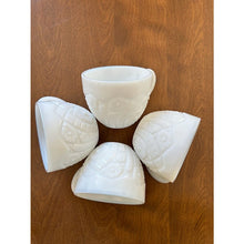 Load image into Gallery viewer, McKee diamond pressed milk glass tea cups mugs mid century punch set of 4
