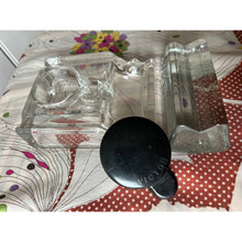 Load image into Gallery viewer, Antique Victor glass inkwell and pen rest three pieces
