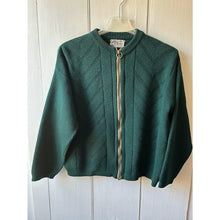 Load image into Gallery viewer, Vintage 60s Wagner cardigan sweater forest green full metal zip wool blend
