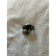 Load image into Gallery viewer, Vintage mid century pewter mushroom brooch pin 1960s
