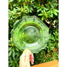 Load image into Gallery viewer, Anchor hocking 8&quot; sandwich plate princess green uranium glass
