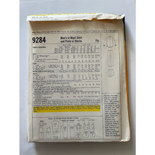 Load image into Gallery viewer, Vintage McCalls sewing pattern #9284 men boys shirt shorts pants size medium
