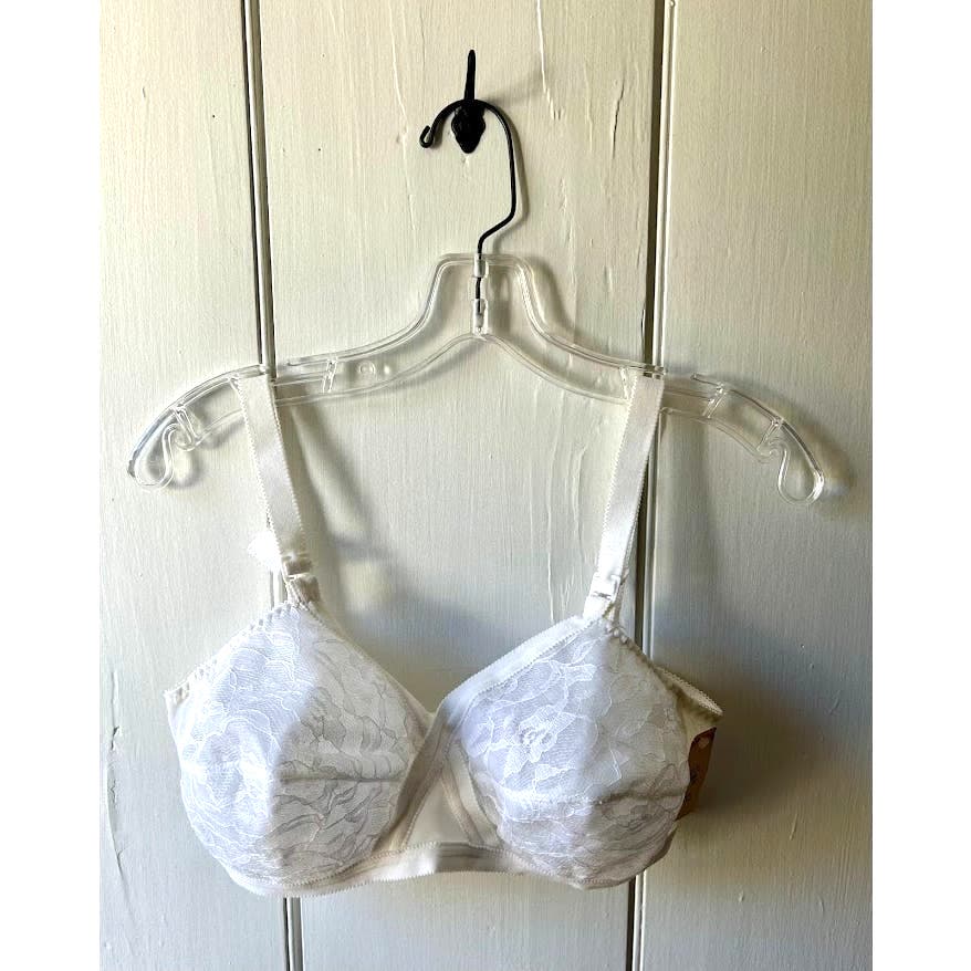 Vintage 60s bra size 38C mrs maisel bullet new old stock white lace
