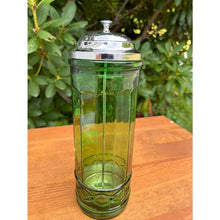 Load image into Gallery viewer, Vintage Mickey Mouse dispenser blown green glass Disney sunshine straws
