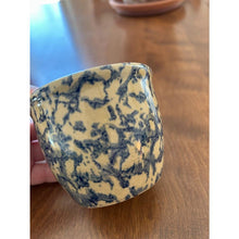 Load image into Gallery viewer, Vintage Roseville pottery cup 10 oz kitchen crock blue sponge
