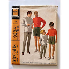 Load image into Gallery viewer, Vintage McCalls sewing pattern #9284 men boys shirt shorts pants size medium
