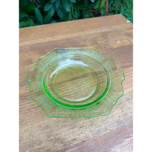 Load image into Gallery viewer, Anchor hocking 8&quot; sandwich plate princess green uranium glass
