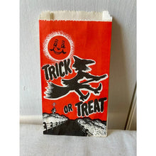 Load image into Gallery viewer, Vintage Halloween grab bags spooky witch on broom trick or treat
