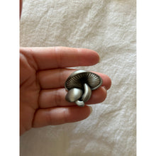 Load image into Gallery viewer, Vintage mid century pewter mushroom brooch pin 1960s
