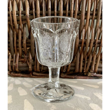 Load image into Gallery viewer, Antique Higbee cordial glasses stemmed EAPG thistle pattern set of 4
