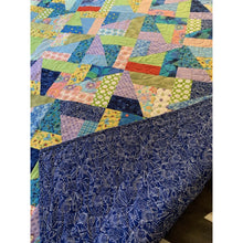 Load image into Gallery viewer, Homemade patchwork quilt 55” x 71” twin throw triangles and rectangles
