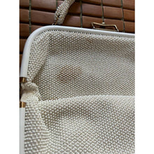 Load image into Gallery viewer, Vintage 1960s ivory floral beaded handbag purse
