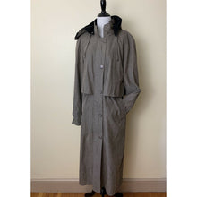 Load image into Gallery viewer, Fleet Street women trench coat size 14 with detachable hood lined zip buttons
