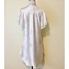 Load image into Gallery viewer, Vintage Miss Elaine nightgown size M/L floral lingerie white satin lace
