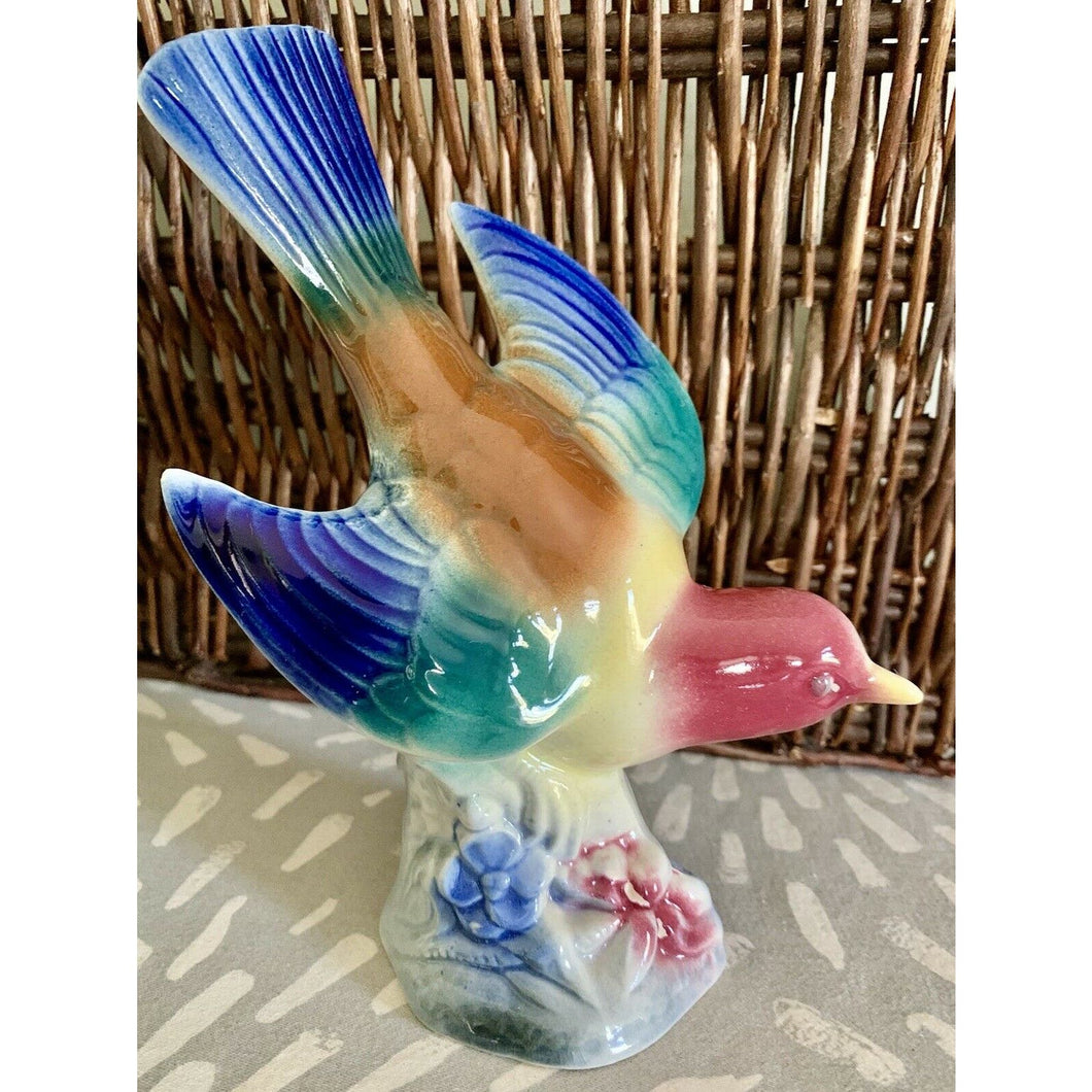 Royal Copley Windsor bird figurine swallow ceramic colorful 7.5