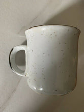 Load image into Gallery viewer, Vintage 1970s stoneware mug floral coffee cup made in Korea speckled
