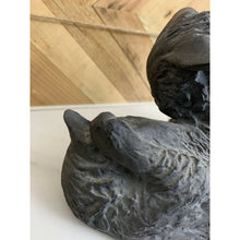 Load image into Gallery viewer, Kittens playing sculpture grey cats plaster resin mold door stop as is
