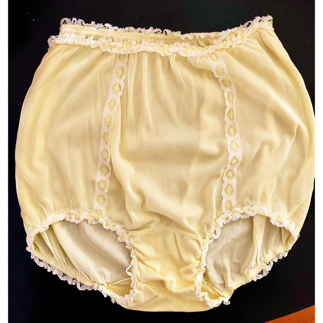 vintage pale yellow high waist granny panty