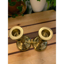 Load image into Gallery viewer, Vintage Virginia Metalcrafters brass candlesticks
