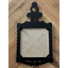Load image into Gallery viewer, Vintage kitchen trivet cast iron and ceramic tile
