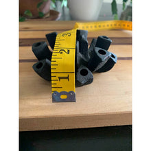 Load image into Gallery viewer, Vintage mcm mini candle holders heavy cast iron metal 1960s black Danish modern
