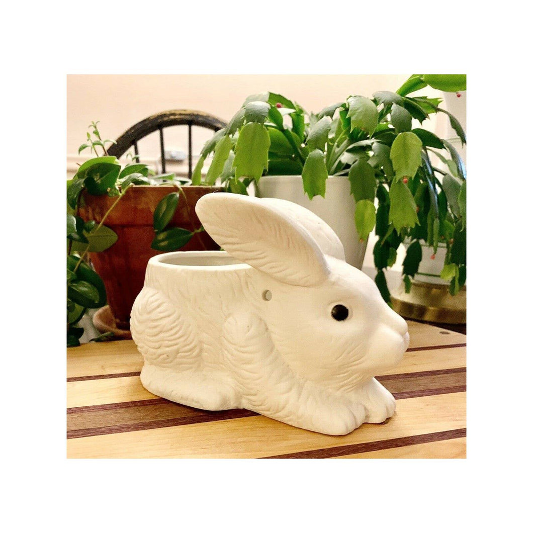 Ceramic bunny rabbit hanging planter pot vase 5