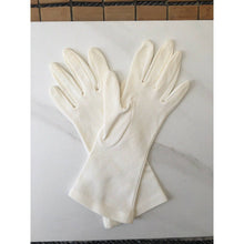 Load image into Gallery viewer, Vintage 1960s Nylon Gloves Ivory below wrist Length Sm/Med Stretch
