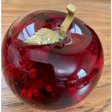 Load image into Gallery viewer, Vintage apple paperweight blown art glass
