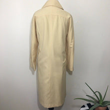 Load image into Gallery viewer, Vintage 1960s trenchcoat size 11/12 yellow polyester mid century ILGWU
