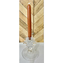 Load image into Gallery viewer, Vintage Fostoria Elegant clear Glass Single Candlestick 6.5&quot; etched base flame
