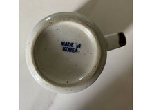 Load image into Gallery viewer, Vintage 1970s stoneware mug floral coffee cup made in Korea speckled
