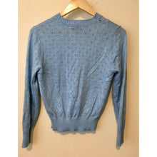 Load image into Gallery viewer, Vintage Sweater Women Sm/Med Light Blue Lightweight 1950s/60s Cuddle Knit Pinup
